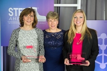 Two BASF manufacturing employees, Nicole McGlone-Santistevan (pictured left), BASF Vice President of Operations Industrial Petrochemical in Freeport, Texas, and Christen Campbell (pictured right), BASF Environmental, Health and Safety Specialist in Geismar, Louisiana, were recognized with STEP Ahead Awards by The Manufacturing Institute during a recent ceremony in Washington D.C. Heidi Aldermann (pictured middle), BASF Senior Vice President of Petrochemicals North America, was also named STEP Ahead Chairwoman for 2016-2017. Two BASF manufacturing employees, Nicole McGlone-Santistevan (pictured left), BASF Vice President of Operations Industrial Petrochemical in Freeport, Texas, and Christen Campbell (pictured right), BASF Environmental, Health and Safety Specialist in Geismar, Louisiana, were recognized with STEP Ahead Awards by The Manufacturing Institute during a recent ceremony in Washington D.C. Heidi Aldermann (pictured middle), BASF Senior Vice President of Petrochemicals North America, was also named STEP Ahead Chairwoman for 2016-2017.