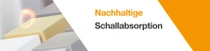 Eine Gruppe von Schaumstoffblöcken in verschiedenen hellen Farben zur Verwendung in nachhaltigen Schallschutzlösungen. Ein Lichtwirbel schwebt über den Blöcken. Der Text lautet: „Nachhaltige Schallabsorption.“