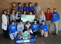 BASF employee volunteers and student mentors present the Robot Ascension team with a $5,000 donation. Top row from left: Zack Lebeau, Don Hidalgo, Marcus Barnes, Ryan Stelly, and Tyrus Rodrigue. Middle row from left: Theresa Ordeneaux, Shane Dugas (BASF employee volunteer and student mentor), and Robot Ascension team members William Demourelle, Mack Allen, Aiden Reed, Kaci Breaux, Susan Allen, and Sarah Hughey; Alan Smith, and Phil Blanchard. Bottom row from left: Robot Ascension team members Hunter Ordeneaux, Kyle Arant, Cameron Simmerman, Logan Ford, and Lee Faught. BASF employee volunteers and student mentors present the Robot Ascension team with a $5,000 donation. Top row from left: Zack Lebeau, Don Hidalgo, Marcus Barnes, Ryan Stelly, and Tyrus Rodrigue. Middle row from left: Theresa Ordeneaux, Shane Dugas (BASF employee volunteer and student mentor), and Robot Ascension team members William Demourelle, Mack Allen, Aiden Reed, Kaci Breaux, Susan Allen, and Sarah Hughey; Alan Smith, and Phil Blanchard. Bottom row from left: Robot Ascension team members Hunter Ordeneaux, Kyle Arant, Cameron Simmerman, Logan Ford, and Lee Faught.