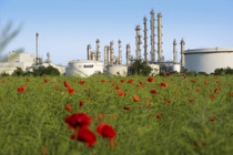 Im Hintergrund sind die Kolonnen der Aromaten-Anlage im Werksteil Friesenheimer Insel des BASF Verbundstandorts Ludwigshafen zu sehen. Bis zu 300.000 Tonnen Benzol kann diese Anlage dem Verbund im Jahr zur Verfügung stellen. Damit ist sie eine zentrale Verbundanlage, die direkt mit den beiden Steamcrackern verbunden ist. In den Crackern entstehen eine Reihe wichtiger chemischer Grundprodukte, darunter vor allem Ethylen und Propylen. The towers of the aromatics plant on Friesenheim Island, a part of BASF’s Ludwigshafen Verbund site, are visible in the background. This facility can supply the Verbund with up to 300,000 metric tons of benzene per year. It is one of the central Verbund plants that are directly linked to both steam crackers. The steam crackers produce a number of important basic chemical products, including in particular ethylene and propylene. 