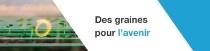 Un homme et un enfant se tiennent debout dans une cuisine, préparant ensemble des légumes frais. Un tourbillon lumineux flotte au-dessus du comptoir. Le texte indique : « Des semences pour l’avenir. » Un homme et un enfant se tiennent debout dans une cuisine, préparant ensemble des légumes frais. Un tourbillon lumineux flotte au-dessus du comptoir. Le texte indique : « Des semences pour l’avenir. »