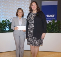 Pictured from left to right, Noemi Schlect, Supervisor of Instruction; Molly Borst, Manager of Science Education, North America, for BASF.