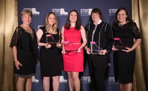 (Left to Right) STEP Ahead Chair and BASF SVP Intermediates, Heidi Alderman, poses with honorees Ashley Thompson, Laura Fisher, Debbie Dalley, and Regina Molisee, who were recognized for their extraordinary industry achievements through The Manufacturing Institute’s 2017 STEP Ahead Awards.
Photo by David Bohrer / NAM

NAMI - 2017 STEP Awards

AGENDA
APRIL 19, 2017 
5:30 â 7:00 p.m. Welcome Reception (Honorees and Emerging Leaders Only) Penn Avenue Terrace
8:00 â 10:00 p.m. Moonlight Bus Tour (optional) Meet in Hotel Lobby
Boarding begins at 7:30 p.m.
APRIL 20, 2017 JW Marriott Washington, DC, 1331 Pennsylvania Ave NW, Washington, DC 20004
7:00 â 8:00 a.m. Networking Breakfast Capitol Ballroom DE
8:00 â 8:15 a.m. Setting the Stage - Welcome Past and Present Honorees Capitol Ballroom DE
8:15 â 10:15 a.m. Building your Networks â Reciprocity Ring Capitol Ballroom DE
Nancy Riegle, Vice President of Human Resources, National Association of Manufacturers
The Reciprocity Ring is an exercise that enables the principle of pay it forward. The reason? People
who use the Ring meet their actual needs, both personal and professional. During your Reciprocity
Ring experience, Honorees and Emerging Leaders will: learn the power and practice of reciprocity; find
solutions to your issues while focusing on contributing to others; and build trust as you learn about and
help one another.
BREAKOUT (EMERGING LEADERS)
10:15 a.m. - 12:00 p.m. Leading from Strengths: StrengthsFinder 2.0 Russel Room
Jennifer McNelly, President, 180Skills
All people have a unique combination of talents, knowledge, and skills their strengths - which they use
in their daily lives to do their work, achieve their goals, and interact with others. Gallup has found that
when people understand and apply their strengths, the effect on their lives and work is transformational.
BREAKOUT (CHOOSE 1)
10:15 - 11:00 a.m. Breakout Round 1
1. The Suite Spot: Getting to the C-Suite and on Boards Hart Room
Cheryl DâCruz Young, Managing Director, Co-Practice Leader,
Industrial and Supply Chain, Diversified Search
Lauren Smith, Managing Director, Diversified Search
Led by Diversified Search, this session will train women who aspire to be CEO, President, or GM of
manufacturing companies gain access to tho,Photo by David Bohrer / NAM

NAMI - 2017 STEP Awards

AGENDA
APRIL 19, 2017 
5:30 – 7:00 p.m. Welcome Reception (Honorees and Emerging Leaders Only) Penn Avenue Terrace
8:00 – 10:00 p.m. Moonlight Bus Tour (optional) Meet in Hotel Lobby
Boarding begins at 7:30 p.m.
APRIL 20, 2017 JW Marriott Washington, DC, 1331 Pennsylvania Ave NW, Washington, DC 20004
7:00 – 8:00 a.m. Networking Breakfast Capitol Ballroom DE
8:00 – 8:15 a.m. Setting the Stage - Welcome Past and Present Honorees Capitol Ballroom DE
8:15 – 10:15 a.m. Building your Networks – Reciprocity Ring Capitol Ballroom DE
Nancy Riegle, Vice President of Human Resources, National Association of Manufacturers
The Reciprocity Ring is an exercise that enables the principle of pay it forward. The reason? People
who use the Ring meet their actual needs, both personal and professional. During your Reciprocity
Ring experience, Honorees and Emerging Leaders will: learn the power and practice of reciprocity; find
solutions to your issues while focusing on contributing to others; and build trust as you learn about and
help one another.
BREAKOUT (EMERGING LEADERS)
10:15 a.m. - 12:00 p.m. Leading from Strengths: StrengthsFinder 2.0 Russel Room
Jennifer McNelly, President, 180Skills
All people have a unique combination of talents, knowledge, and skills their strengths - which they use
in their daily lives to do their work, achieve their goals, and interact with others. Gallup has found that
when people understand and apply their strengths, the effect on their lives and work is transformational.
BREAKOUT (CHOOSE 1)
10:15 - 11:00 a.m. Breakout Round 1
1. The Suite Spot: Getting to the C-Suite and on Boards Hart Room
Cheryl D’Cruz Young, Managing Director, Co-Practice Leader,
Industrial and Supply Chain, Diversified Search
Lauren Smith, Managing Director, Diversified Search
Led by Diversified Search, this session will train women who aspire to be CEO, President, or GM of
manufacturing companies gain access to tho