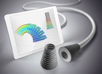 BASF erweitert die Anwendungspalette ihres Simulationstools Ultrasim®: Ab sofort bewertet das CAE-Werkzeug auch Bauteilkonzepte auf Elastomer-Basis, insbesondere Elastollan®, das thermoplastische Polyurethan (TPU) von BASF. Eine Besonderheit der Simulation mit Ultrasim® ist die Möglichkeit, neben der Erstbelastung des Bauteils auch dessen zyklische Belastung darzustellen. Das Bild zeigt einen 3D-gedruckten Prototypen einer Kabeltülle zur Herstellung im Spritzgussverfahren. Sowohl der Spritzgussprozess als auch die mechanische Auslegung des Bauteils kann mit der Simulation unterstützt werden.