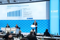 Dr. Hans-Ulrich Engel, Vice Chairman of the Board of Executive Directors and Chief Financial Officer (left), Anke Schmidt, Senior Vice President Communications & Government Relations (center) and Dr. Martin Brudermüller, Chairman of the Board of Executive Directors (right).  Dr. Hans-Ulrich Engel, Vice Chairman of the Board of Executive Directors and Chief Financial Officer (left), Anke Schmidt, Senior Vice President Communications & Government Relations (center) and Dr. Martin Brudermüller, Chairman of the Board of Executive Directors (right).