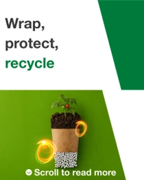 Tomato plant growing from a paper cup against a green background with an orange circular light effect. Text overlay: "From today's carbonara to tomorrow's compost" Tomato plant growing from a paper cup against a green background with an orange circular light effect. Text overlay: "From today's carbonara to tomorrow's compost"