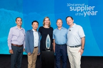 From left to right: Jeffrey Jones (VP, Global Key Account Management American OEMs, BASF), Patrick Zhao (Senior VP, Global Automotive OEM Coatings, BASF), Uta Holzenkamp (President, Coatings Solutions, BASF), John Van Antwerp (Account Manager GM, BASF) and Andrew Leutheuser, Global Purchasing Director – Battery Cells and Pack Components, General Motors