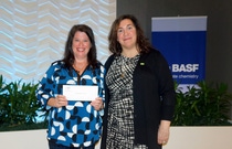 Pictured from left to right, Alisa Whitcraft, Principal of Broad Street Elementary School; Molly Borst, Manager of Science Education, North America, for BASF.