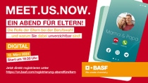 Am 12. März 2024 findet bei der BASF Ausbildung der nächste Online Info-Abend für Eltern zum Thema „Die Rolle der Eltern bei der Berufswahl“ statt.