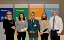 Pictured from left to right, Robin Rotenberg, Vice President of Corporate Communications for BASF in North America; Casey Devlin, 7th & 8th grade Science Teacher; Ed Frankosky, 5th & 6th grade Science Teacher, Maria Manley, President of Morris Plains Board of Education; Andrew Kramer, Principal of Borough School Pictured from left to right, Robin Rotenberg, Vice President of Corporate Communications for BASF in North America; Casey Devlin, 7th & 8th grade Science Teacher; Ed Frankosky, 5th & 6th grade Science Teacher, Maria Manley, President of Morris Plains Board of Education; Andrew Kramer, Principal of Borough School
