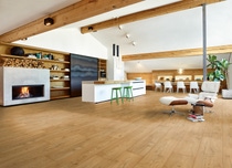 The thermoplastic polyurethane (TPU) from BASF provides the basis for a surface layer solution for manufacturing modular designer floors or other decorative surfaces. This elastic, highly transparent surface layer is particularly thin and very durable. It provides a brilliant décor and feels pleasant to walk on.