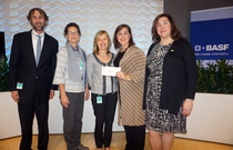 Pictured from left to right, David Friedrich, Principal; Ellen Davis, 4th grade teacher; Wendy Heiser, 1st grade teacher; Helen Corveleyn, 5th grade teacher; Molly Borst, Manager of Science Education, North America, for BASF.