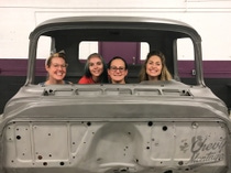Bogi’s all-female build team, (left to right) Kristen Cline, aka Grease Girl; Heather Herr, Manager of the Build; Bogi and Michelle Davis from Team Sugar High. Bogi’s all-female build team, (left to right) Kristen Cline, aka Grease Girl; Heather Herr, Manager of the Build; Bogi and Michelle Davis from Team Sugar High.