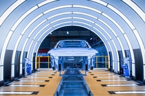 NIO ES8 – Full aluminum car body with BASF Oxsilan® thin film pretreatment, CathoGuard® 800 e-coat, waterborne primer, waterborne basecoat and a two component clear coat.
Photo: BASF NIO ES8 – Full aluminum car body with BASF Oxsilan® thin film pretreatment, CathoGuard® 800 e-coat, waterborne primer, waterborne basecoat and a two component clear coat.
Photo: BASF