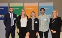 Pictured from left to right, Michael Scarano, Principal; Wendy Morales, Technology Coach and Social Studies Educator; JoAnn Layton, STEM Specialist; Aryan Sharma, 8th grade student who wrote the proposal for Virtual Reality Classroom; Robin Rotenberg, Vice President of Corporate Communications for BASF in North America Pictured from left to right, Michael Scarano, Principal; Wendy Morales, Technology Coach and Social Studies Educator; JoAnn Layton, STEM Specialist; Aryan Sharma, 8th grade student who wrote the proposal for Virtual Reality Classroom; Robin Rotenberg, Vice President of Corporate Communications for BASF in North America