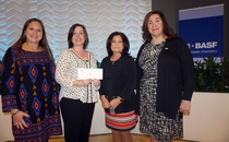 Pictured from left to right, Elizabeth Ricafort, Instructional Supervisor of Science; Jody Dolce, Science Teacher; Barbara Longo, Superintendent of West Essex Regional School District; Molly Borst, Manager of Science Education, North America, for BASF.