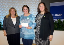 Pictured from left to right, Jennifer Brandon, District Testing Coordinator; Lynn Clark, Kindergarten Teacher; Molly Borst, Manager of Science Education, North America, for BASF.