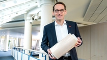 Dr. Thomas Kloster, President of BASF’s Performance Chemicals division, holds a roll of agro films stabilized by Tinuvin® NOR® 356. This thermal stabilizer contributes to resource efficiency and is part of VALERASTM, the new portfolio of sustainable solutions. Dr. Thomas Kloster, President of BASF’s Performance Chemicals division, holds a roll of agro films stabilized by Tinuvin® NOR® 356. This thermal stabilizer contributes to resource efficiency and is part of VALERASTM, the new portfolio of sustainable solutions.