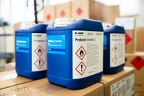 BASF produced and distributed disinfectant in its Helping Hands campaign. Photo: BASF SE BASF produced and distributed disinfectant in its Helping Hands campaign. Photo: BASF SE