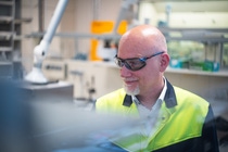 Researcher Patrick Keil in his laboratory.