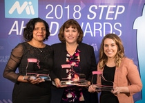 Pictured (from left) BASF employees and 2018 STEP Ahead winners Veronica Braker, Vice President of Operations for Performance Materials, Kristen Pforr, Vice President of Operations for Chemical Intermediates, and Amanda Taylor, Environmental, Health and Safety Specialist.