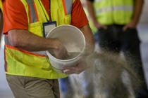 Example of aggregate being used on a parking deck