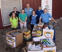 BASF employees presented the Chattanooga Area Food Bank with food and monetary donations collected at the Chattanooga sites that resulted in more than 1,500 meals contributed to the food bank - double the amount collected from BASF’s food drive last year. Employees who presented food collected include (from left) Brittany Davis, BASF Process Engineer; Rob Gagliano, BASF Site Director; Gabe Lepeak, BASF Maintenance Manager; Keith Gombash, BASF Team Leader; Ashley Thompson, BASF Process Engineer; Wes Gregory, BASF Team Leader; and Bill Derryberry, BASF Production Group Leader. BASF employees presented the Chattanooga Area Food Bank with food and monetary donations collected at the Chattanooga sites that resulted in more than 1,500 meals contributed to the food bank - double the amount collected from BASF’s food drive last year. Employees who presented food collected include (from left) Brittany Davis, BASF Process Engineer; Rob Gagliano, BASF Site Director; Gabe Lepeak, BASF Maintenance Manager; Keith Gombash, BASF Team Leader; Ashley Thompson, BASF Process Engineer; Wes Gregory, BASF Team Leader; and Bill Derryberry, BASF Production Group Leader.