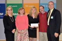 Pictured from left to right, Robin Rotenberg, Vice President of Corporate Communications for BASF in North America; RJ Bohrer, STEM Teacher; Betty Paolella, Literacy Coach; Joe Kasper, STEM Teacher; Jeffrey Mohre, Washington Township Schools’ Superintendent Pictured from left to right, Robin Rotenberg, Vice President of Corporate Communications for BASF in North America; RJ Bohrer, STEM Teacher; Betty Paolella, Literacy Coach; Joe Kasper, STEM Teacher; Jeffrey Mohre, Washington Township Schools’ Superintendent