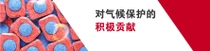 红色和蓝色的洗碗块。洗涤块上方有一个光环。图像上的文字为“对气候保护的积极贡献”。 