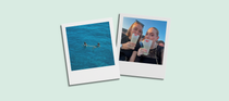 Sommerliche Polaroids: Alena und Tamara im Meer und beim Anstoßen mit Getränken
