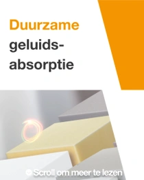Een groep schuimblokken in verschillende lichte kleuren voor gebruik in duurzame geluidswerende oplossingen. Een lichtwerveling zweeft boven de blokken. De tekst luidt: "Duurzame geluidsabsorptie." Een groep schuimblokken in verschillende lichte kleuren voor gebruik in duurzame geluidswerende oplossingen. Een lichtwerveling zweeft boven de blokken. De tekst luidt: "Duurzame geluidsabsorptie."