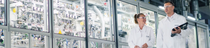 Two BASF researchers, one female and one male, are walking past a research lab full of equipment. Sustainability isn’t a new idea at BASF. Our “Verbund” approach is designed to connect people, systems and production plants to reduce waste, cut transport, maximise energy efficiency and transfer expert knowledge. Two BASF researchers, one female and one male, are walking past a research lab full of equipment. Sustainability isn’t a new idea at BASF. Our “Verbund” approach is designed to connect people, systems and production plants to reduce waste, cut transport, maximise energy efficiency and transfer expert knowledge.