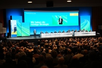 BASF-Vorstandsvorsitzender Dr. Markus Kamieth während seiner Rede zur Hauptversammlung
Foto: BASF SE