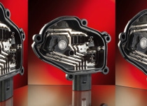 Mit dem hydrolysebeständigen BASF-PBT (Polybutylenterephthalat) Ultradur® HR und BASF-Know-how im Ultraschallschweißen ist es der Firma Rosenberger Spritzguss und Formenbau jetzt gelungen, einen neuartigen Träger für Hallsensoren zu entwickeln. Er vereint Gehäuse und Leiterplatine in einem Bauteil und wird in einem einzigen, vollautomatisierten Produktionsschritt spritzgegossen. Eine in das Gehäuse eingeschweißte PET-Membran sorgt für den nötigen Druckausgleich bei Klimaschwankungen. Der Träger bildet den Abschluss des Steuergetriebes, der eingeschweißte Hallsensor misst die Ventilstellung in der Abgasrückführung. With BASF’s hydrolysis-resistant PBT (polybutylene terephthalate) Ultradur® HR and BASF’s know-how in ultrasonic welding, the company Rosenberger Spritzguss und Formenbau has now managed to develop a new type of carrier for hall effect sensors. It combines the housing and printed circuit board in one component and is injection-molded in a single, fully automated production step. A PET membrane, which is welded into the housing, provides the pressure compensation required in the event of climate changes. The carrier completes the control gearbox; the welded hall effect sensor measures the position of the valve in the exhaust gas recirculation. 