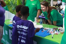 In addition to gaining experience in engineering at BASF, summer intern KarLee Primeaux volunteered time alongside other employees to support Dream Night at the Baton Rouge zoo, a free event for young cancer patients sponsored by BASF.