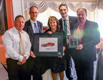 On July 13, the Toyota Certified Collision Shop award was presented to the BASF Glasurit Shop, A-1 Toyota in New Haven, CT. Accepting the award were AnnaLynn Wheeler, A-1 Toyota’s Vice President & General Manager with Chris Masi from distributor Albert Kemperle (left) and Ralph Doyon, A-1 Assistant Body Shop Manager with Jeff Wildman, Manager OEM & Industry Relations (back left) and Florian Schaefer, Manager Strategic Planning from BASF in the back row.