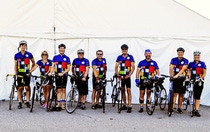 Members of Team BASF for the 2018 Wish-A-Mile® ride are (pictured left to right): Nate Wood, Ginni Pesch, Tom McKay, Ken Perry, Pat Pesch, Gary Lambert, Ron Warren, Joseph Zopel, and Deborah Zopel.