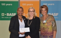 Pictured from left to right, Jodi Burroughs, Principal; Robin Rotenberg, Vice President of Corporate Communications for BASF in North America; Olivia Caldwell, STEM Instructor Pictured from left to right, Jodi Burroughs, Principal; Robin Rotenberg, Vice President of Corporate Communications for BASF in North America; Olivia Caldwell, STEM Instructor