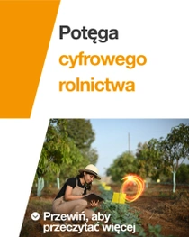 Rolniczka w kombinezonie i kapeluszu trzyma tablet i ogląda rośliny na polu w słoneczny dzień. W pobliżu tabletu unosi się lekki wir. Po lewej stronie obrazu znajduje się tekst, który brzmi: „Siła cyfrowego rolnictwa”. Rolniczka w kombinezonie i kapeluszu trzyma tablet i ogląda rośliny na polu w słoneczny dzień. W pobliżu tabletu unosi się lekki wir. Po lewej stronie obrazu znajduje się tekst, który brzmi: „Siła cyfrowego rolnictwa”.