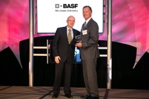 Bill Kosteniuk (right), BASF Business Manager, Asian Accounts accepts the Monozukuri Spirit Award from John Martin, Senior Vice President, Nissan, NA Purchasing, Manufacturing and Supply Chain. Bill Kosteniuk (right), BASF Business Manager, Asian Accounts accepts the Monozukuri Spirit Award from John Martin, Senior Vice President, Nissan, NA Purchasing, Manufacturing and Supply Chain.