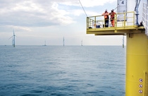Two workers at an offshore wind farm in the North Sea. Photo: Vattenfall Two workers at an offshore wind farm in the North Sea. Photo: Vattenfall