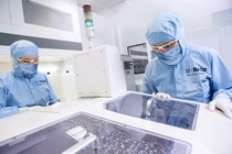 A silicon wafer is prepared for a polishing test. BASF is developing a whole host of innovative materials for next-generation technologies in chemistry and in semiconductor surface conditioning. One example is Planapur®, a polishing material that contains nanoparticles. Wafers are polished with Planapur® several times during manufacture. To ensure that no scratches develop on their surface, the grinding particles must be extremely small and fine. A silicon wafer is prepared for a polishing test. BASF is developing a whole host of innovative materials for next-generation technologies in chemistry and in semiconductor surface conditioning. One example is Planapur®, a polishing material that contains nanoparticles. Wafers are polished with Planapur® several times during manufacture. To ensure that no scratches develop on their surface, the grinding particles must be extremely small and fine.