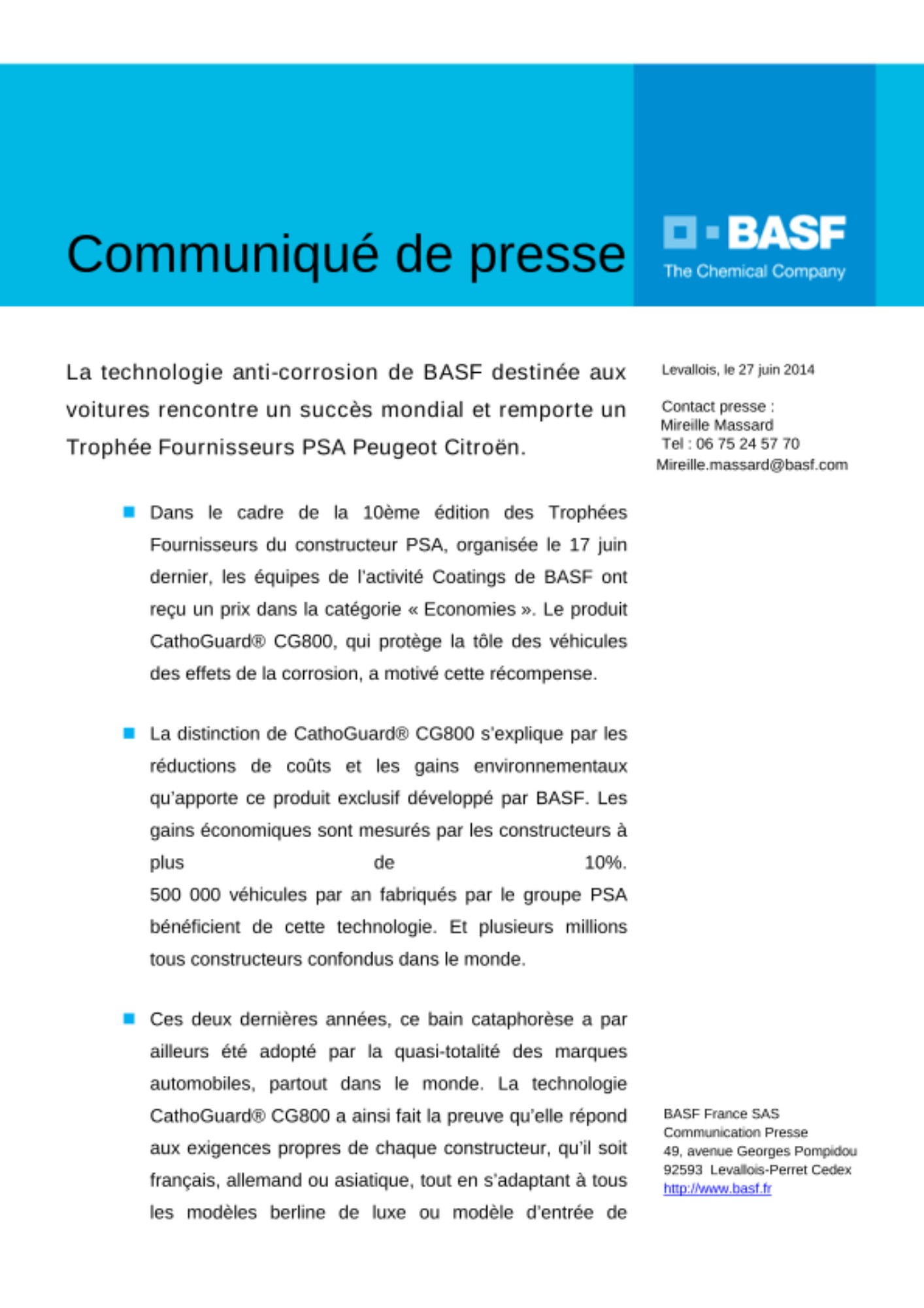 Le secret anti-âge de centaines de milliers de voitures, né dans les laboratoires de BASF Le secret anti-âge de centaines de milliers de voitures, né dans les laboratoires de BASF
