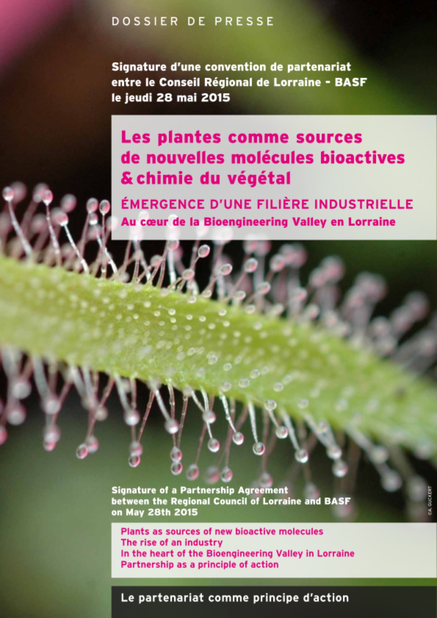 Signature d’une convention de partenariat entre le Conseil Régional de Lorraine - BASF le jeudi 28 mai 2015.