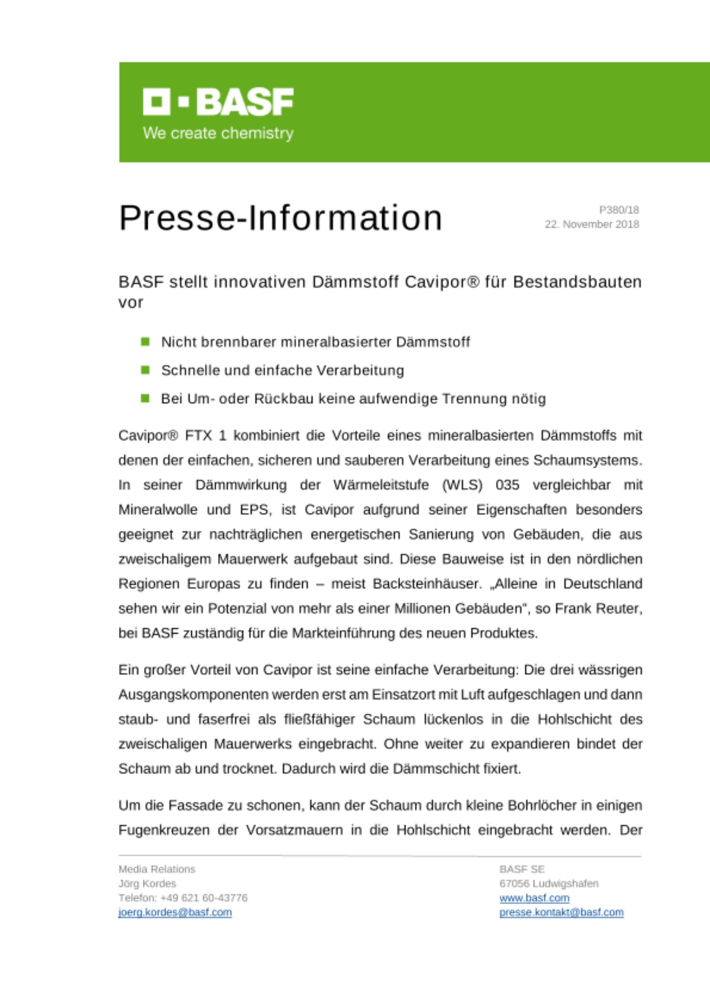 P380_BASF stellt innovativen Dämmstoff Cavipor® für Bestandsbauten vor