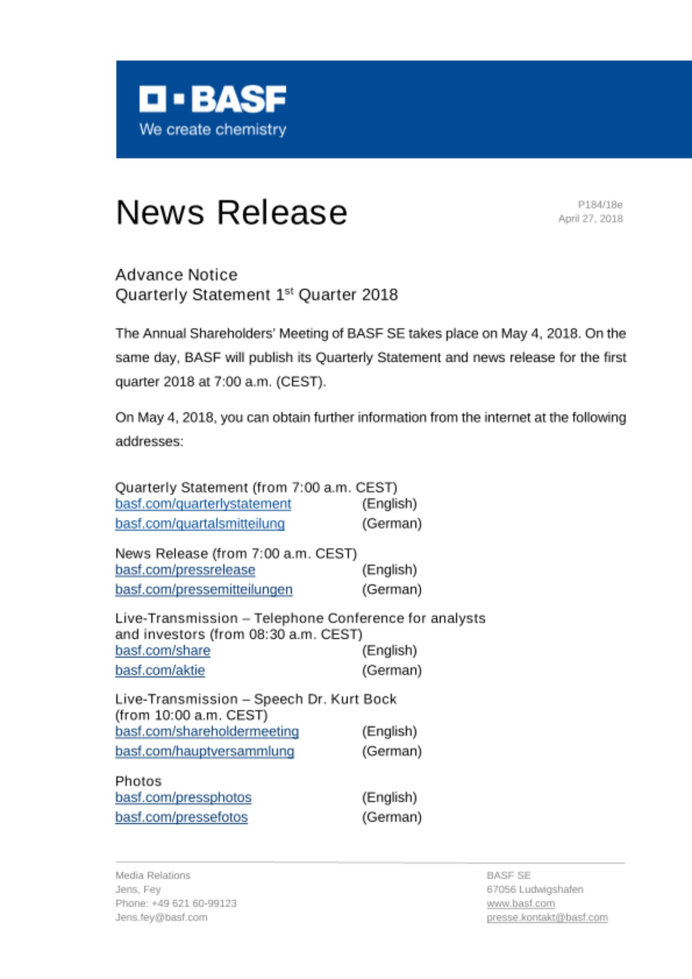 News Release News Release