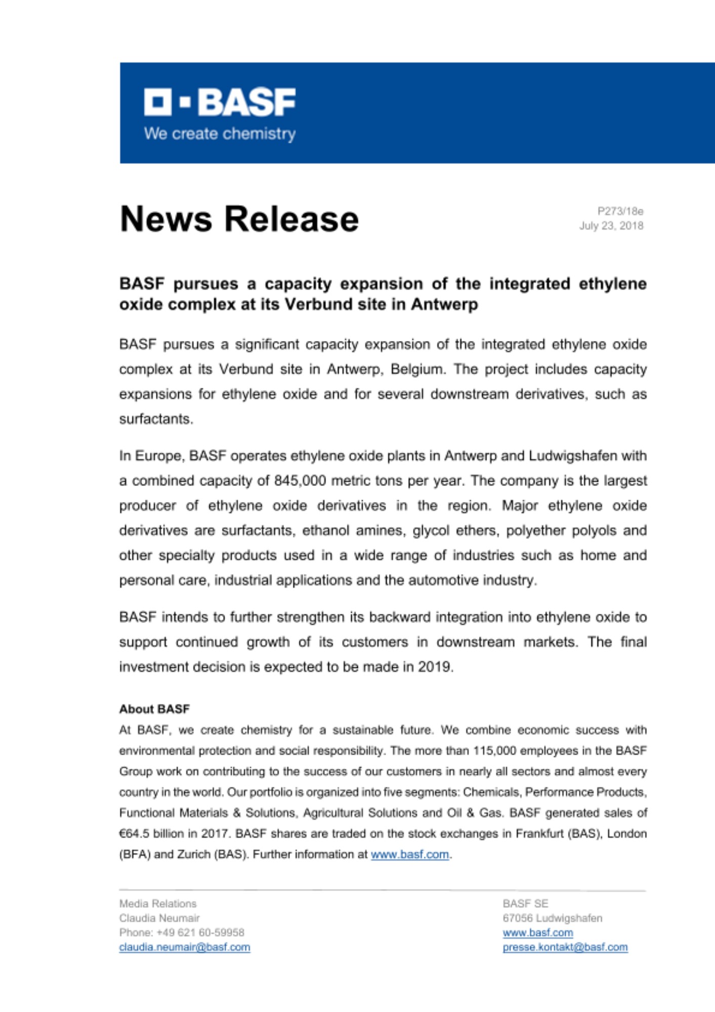 News Release News Release