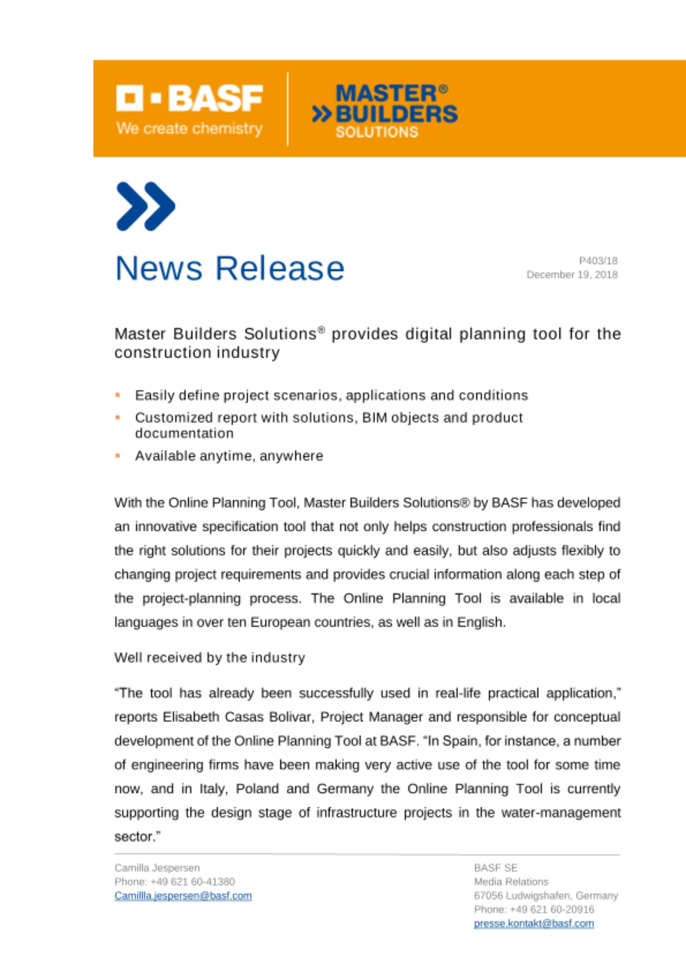 News Release News Release